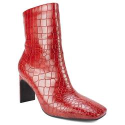 SEVEN DIALS Frauen rechtwinklige Spitze Fashion Stiefel Rot Groesse 8 US /39 EU von SEVEN DIALS