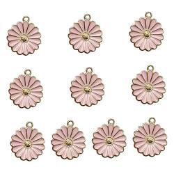 SEWACC 10St schicke Reize Sonnenblumen-Anhänger-Charms Anhänger zur Schmuckherstellung Armband-Sets Modeschmuck pinker Selbstgemachte Schmuckstücke Anhänger aus Rosa von SEWACC