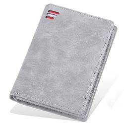 SFQEVHRZ Geldbörsen，Herren-Geldbörsen， Geldbörsen for Herren Blockieren Leder Superfeine Faser PU Kunstleder Multi-Funktionale Geldbörsen Herren Slim(Gray2) von SFQEVHRZ