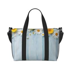 SGZLZBWK Elegante Reisetasche mit Gänseblümchen, für Damen und Herren, stilvolle Umhängetasche für Reisen, Schwarz , Einheitsgröße von SGZLZBWK