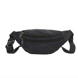 SHAPLE Bauchtasche Casual Canvas Waist Bag Unisex Functional Waist Bag Mobile Phone Bag Men and Women Convenient Belt Banana Bag Men (Color : Black A) von SHAPLE