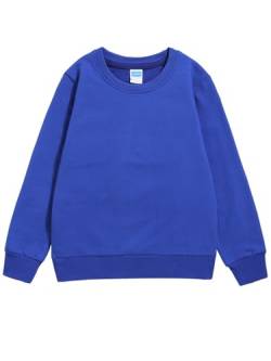 SHEKINI Baby Kleinkinder Jungen Baumwolle Pullover Sweatshirt Kinder Langzarm Shirt Tops für 2-7 Jahre（Blau,150 von SHEKINI