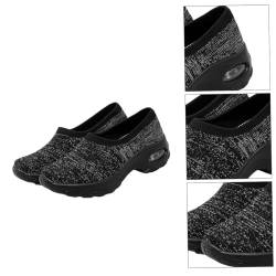 SHERCHPRY 1 Paar Damen Sport Fly Woven Schuhe rutschfeste Schuhe Sommer Turnschuhe Schuhe Erhöhen Lässige Turnschuhe Damenschuhe Mit Breiter Plateausohle Schuhe Mit Dicker Sohle Black von SHERCHPRY