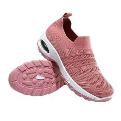 SHERCHPRY 1 Paar Laufschuhe Mit Luftkissen Damen-Trainingsschuhe Laufschuhe Für Damen Sportliche Damen-Sneaker Plateauschuhe Lässige Damenschuhe Schuhe Für Tennisfrauen Stretch-Strick Rosa von SHERCHPRY