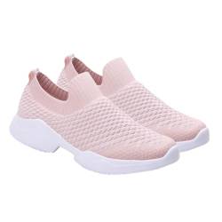 SHERCHPRY 1 Paar elastische Sockenschuhe Damen Turnschuhe schwarz atmungsaktive Sportschuhe Laufschuh Freizeitschuhe Women Shoes Mesh-Sneaker weiblicher Freizeitschuh Obermaterial: Mesh Rosa von SHERCHPRY