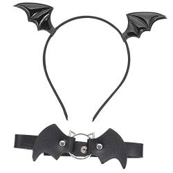 SHERCHPRY 1 Satz fledermaus stirnband kragen schwarzes Akzentdekor Halsband mit Fledermausflügeln Teufel Kostüm halloween haarschmuck halloween kopfschmuck Haarband Outfit Fledermauskragen von SHERCHPRY