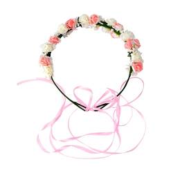 SHERCHPRY 1stk Handgefertigter Kranz Blumenstirnband Kranz Haarschmuck Für Die Braut Kranz Kopfbedeckung Floraler Kopfschmuck Leistungsrequisiten Blumenmädchen Kind Weiß Pe-schaum- von SHERCHPRY