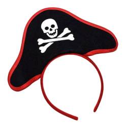 SHERCHPRY Piraten-stirnband Haarreifen Party-cosplay-accessoires Halloween-stirnbänder Haarschmuck Halloween-kopfschmuck Stirnband Im Piratenhut-stil Cosplay-zubehör Black Stoff von SHERCHPRY