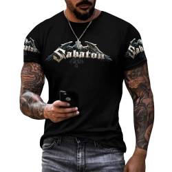 SHGDAIO Sabaton Herren-T-Shirt, Baumwolle, kurzärmelig, Rundhalsausschnitt, weiches T-Shirt für Fans, Geschenke, Merch-Kleidung, Neuheit Tops, Stil:, L von SHGDAIO