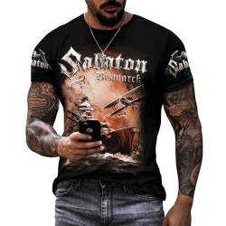 SHGDAIO Sabaton Herren-T-Shirt, Baumwolle, kurzärmelig, Rundhalsausschnitt, weiches T-Shirt für Fans, Geschenke, Merch-Kleidung, Neuheit Tops, Stil:, XXL von SHGDAIO