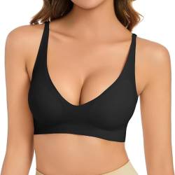 T-Shirt BH Atmungsaktiver Und Ultrakomfortabler Weich Bequem Unsichtbar Nahtlos Unter Der Kleidung Damen Bralette Ohne Buegel von SHINEHUA