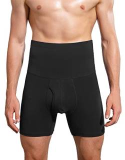 SHIONF Herren Unterwäsche mit hoher Taille und warmer Boxershorts, Schwarz, Medium von SHIONF