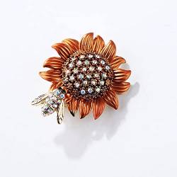 Broschennadeln for Damen, Strass-Gänseblümchen-Sonnenblumen-Brosche. Emaille-Bienen-Gänseblümchen-Brosche, bezaubernde Sonnenblumen-Mantelkragen-Brosche, geeignet for Frauen und Mädchen von SHOUKAII