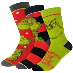 3 Paar Weihnachtssocken Anime-Muster Socken Herren Damen Baumwolle Happy Socks Lustig Bunte Socken Mit Motiv 39-43 von SHOWHEEL