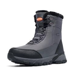 SHULOOK Winterstiefel Herren Wasserdicht Warm Gefüttert Schneestiefel Winterschuhe herren rutschfeste Hohe Wanderschuhe Herren Outdoor Schuhe Herren Winter für Wandern Arbeiten Camping (Grau EU 41) von SHULOOK