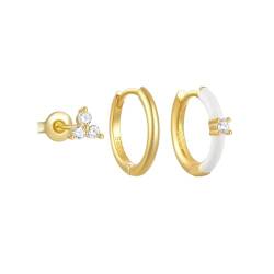 S925-Sterlingsilber-Ohrringe for Damen, Emaille-Öltropfen-Diamant-Ohrring-Set von SHYLAC