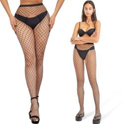 SIEUUOAK Strumpfhose offen Schritt,Fishnet Stockings Weiblicher Nachtclub Heiß Netzstrümpfe Cosplay Nylon Offenem Schritt Fischernetz Strumpfhose Ouvert Damen Schritt Offen für Damen von SIEUUOAK