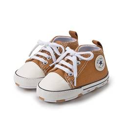 SIFANGPING Lauflernschuhe Baby rutschfeste und atmungsaktive 0-18M Canvas-Schuhe mit weicher Sohle für Jungen und Mädchen EU 20 Khaki von SIFANGPING