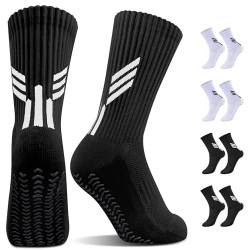 SIHOHAN 4-6 Paar fußball Socken Kinder,Fußballsocken Grip Atmungsaktiv Fussball Antirutsch Trainingssocken Rutschfeste Sportsocken Basketball Laufen Rugby Tennis für Jungen und Mädchen von 6-12 Jahren von SIHOHAN