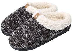 SIKELO Damen Hausschuhe Winter Warm Plüsch Pantoffeln Memory Foam Pantoffeln Weich Bequem Rutschfeste Schuhe für Drinnen Draußen Wblk 40-41 von SIKELO