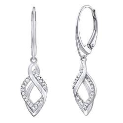 SILVEGO Damen Ohrringe aus 925 Sterling Silber Ornament mit klaren Zirkonia von SILVEGO