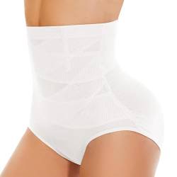 SIMIYA Damen Shapewear Bauchweg Unterhose Hoher Taille Miederhose Bauch Weg Unterwäsche Bauchkontrolle Miederpant Formt Sofort Elastisch Body Shaper für Frauen(Weiß, XL) von SIMIYA