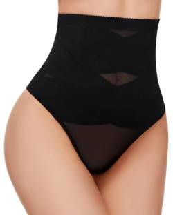 SIMIYA Shapewear Damen Bauchweg Unterhose,Tanga Miederhose Hohe Taille Stark Formend Bauch Weg Figurformende Unterwäsche Bauchkontrolle Body Shaper-Gürtel Mit Gezielter Kompression（3XL,Schwarz） von SIMIYA