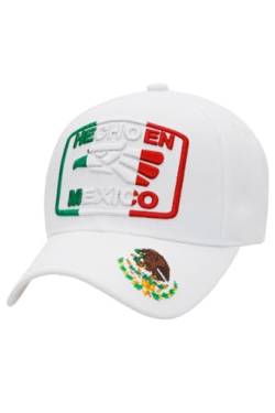 SINABIN Hecho En Mexico Logo Acryl Baseball Cap, Weiss/opulenter Garten, Einheitsgröße von SINABIN