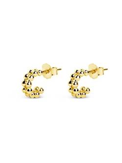 SINGULARU - Ohrringe Double Pebbles Gold - Ohrringe in 925 Sterlingsilber mit 18kt Vergoldung - Creolen-Ohrringe mit Ohrsteckerverschluss - Damenschmuck von SINGULARU