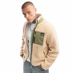 SIROKO - Sherpa Fleecejacke Walnut - L - Beige/Grün von SIROKO