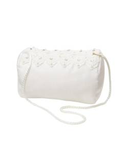 SIRRI Clutch für Mädchen mit Spitzendetail – elegante elfenbeinfarbene Handtasche für Hochzeiten und besondere Anlässe von SIRRI