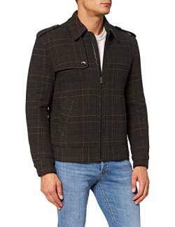 Sisley Mens 28QM53DI9 Jacket, Grey/Green Check 911, 52 von SISLEY