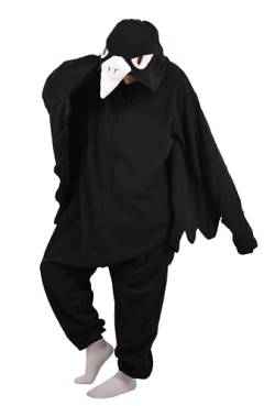 SIYUE Onesie Kostüm Relaxo Jumpsuit Krähe Erwachsene Pyjamas Damen Herren Kostum Tier Crow Schlafanzug Weihnachten Karneval Halloween PJ-WuYa L von SIYUE