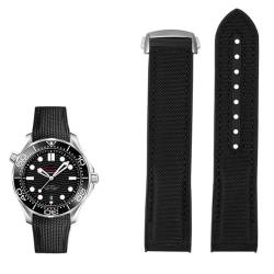 SJZWCHQ Uhrenarmband aus Nylon, 20 mm, 22 mm, für Omega Planet Ocean Herren, Faltschließe, Uhrenzubehör, Silikon-Uhr, 20 mm von SJZWCHQ