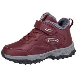 SKFLABOOF Schneeschuhe Damen Outdoor Expedition Rutschfeste Jagdstiefel Regenschuhe Schneeschuhe Gefüttert Warm Leicht Kletterschuhe Bergschuhe Atmungsaktiv Übergangs Schneestiefel Rot 41 von SKFLABOOF