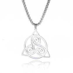 SKJUBLPG Halskette Ketten Schmuck Herren Frauen Anhänger Necklace Anhänger-Halskette Für Herren, Rund, Steelcolor von SKJUBLPG