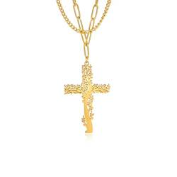 SKJUBLPG Halskette Ketten Schmuck Herren Frauen Anhänger Necklace Halskette Für Männer Frauen Anhänger Halskette Goldcolor2 von SKJUBLPG