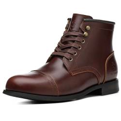 SL-Saint Handgemachte weiche Zehe Herren Klassische Stiefel Wasserdicht-Leder Kuhfell/Wolle Mode Winterschuhe (Braun Lederfutter, Erwachsene, Herren, 43, Numerisch, EU Schuhgrößensystem, M) von SL-Saint