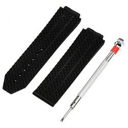 SMELEYOU Watchband mit universellem Schraubendreher Schwarz Silikon Ersatz Watch Band Plaid Unisex Minimalist Uhrengurt von SMELEYOU