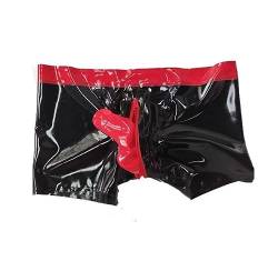 Herren Latex Shorts Slip Latex Boxershorts Latex Höschen Latex Unterwäsche Unterhose Kurze Hose (XL) von SMGZC