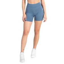 SMILODOX Damen Shaped Fit Shorts Althea pro - Atmungsaktiv Strapazierfähig rutschfest, Größe:L, Color:Blau von SMILODOX