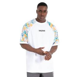 SMILODOX Herren Oversize T-Shirt Aram - Oversize fit kurzarm Oberteil mit Rundhals, Größe:L, Color:Weiß von SMILODOX