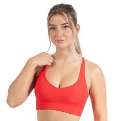 SMILODOX Sport BH Damen Cetrina - Shaped Fit, Blickdicht Push Up BH, V-Ausschnitt BH ohne Bügel, herausnehmbare Cups, eleganter Rückenausschnitt Bustier, Yoga, Fitness & Training von SMILODOX