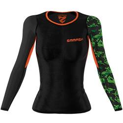 SMMASH Funktionsshirt Damen Kompressionsshirt Sportshirt Langarm Atmungsaktiv Second Skin Technologie Fitness Oberteil Outdoor von SMMASH