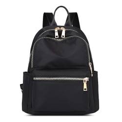 SODOLLEE Rucksack Damen Casual Tagesrucksack Cityrucksack wasserdichte Nylon Daypack Leichtgewicht Mehrere Taschen Frauen Schultasche für Campus Reisen Arbeiten Schwarz von SODOLLEE