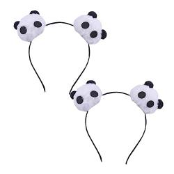 SOESFOUFU 2St Panda-Kopfbedeckung Plush hair Adorable hair hoop Haarspangen kopfschmuck Haarklammer kreative Haarbänder Tierhaarreifen Karikatur Haarnadel Souvenir reisen Stirnband Weiß von SOESFOUFU