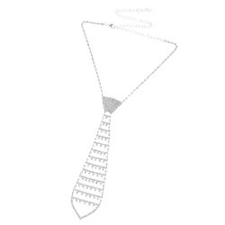 SOIMISS 2St hängende Krawatte lustige halskette schmuck halskette choker silber Silberfarbene Halskette silber halskette Krawatte Halskette Strass-Krawatte Krawattenkette Schmuck Silver von SOIMISS