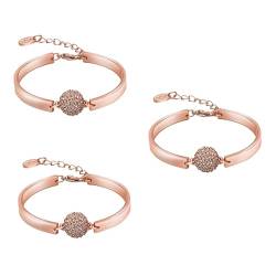 SOIMISS 3St Charm-Armband für Damen jahrestag weinachts Movable Bracelet alle abgestimmten Armreif funkelndes Scharnierarmband Armreif aus Roségold Verlängerungsarmband von SOIMISS