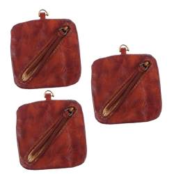 SOIMISS 3St Geldbörse damenbörse damenportemonnaie portemonaie geldborse Pocketbook Mini-Sachen für den Geldbeutel Reisetasche für Damen Damenbrieftasche Damenhandtasche Echtes Leder Brown von SOIMISS