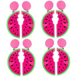 SOIMISS 4 Paare Wassermelonen-Ohrringe lustige Ohrringe Geburtstagsgeschenke Ananas Mädchen kolczyki damskie festival ohrringe Modeschmuck für Damen Fruchtohrringe baumeln Acryl von SOIMISS